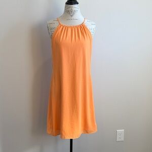 Versona Peach-Orange Halter Mini Dress